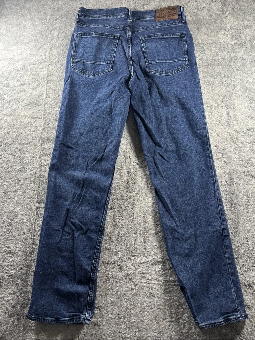 Devil Dog Men's Size 30 x 32 Slim Straight Blue Denim Jeans